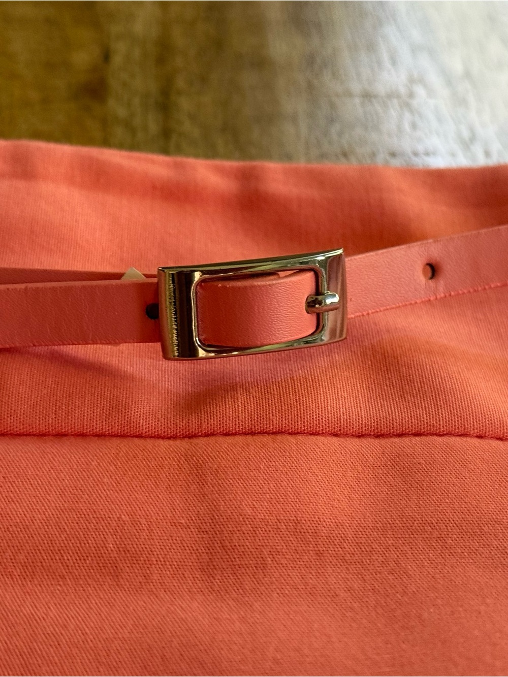 Liz Claiborne Coral Pink Pencil Skirt Size 8 Belted Lined Career Spring - Picture 7 of 10
